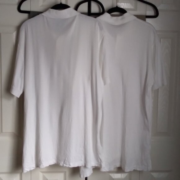 Men's Eddie Bauer White Cotton Polo Shirt Size Medium - Picture 5 of 6